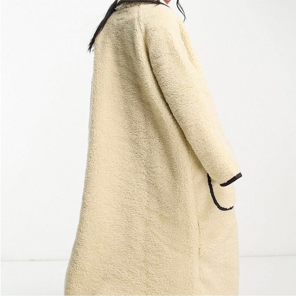 Free People Irresistable Teddy Faux Sherpa Fleece Cardi Maxi Duster Coat Jacket - Picture 4 of 16